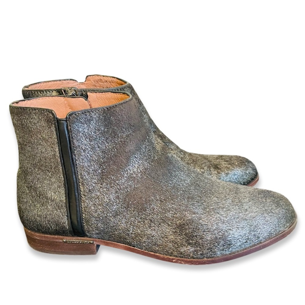 Louise et Cie Lo-Tallie Cow Calf Fur Metallic Leather Chelsea Ankle Boots